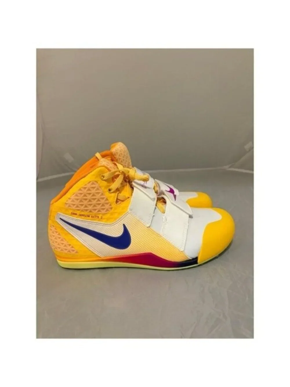 Nike Zoom Javelin Elite 3 Yellow Track Spikes throwing shoes sz 12 FZ9626 800
